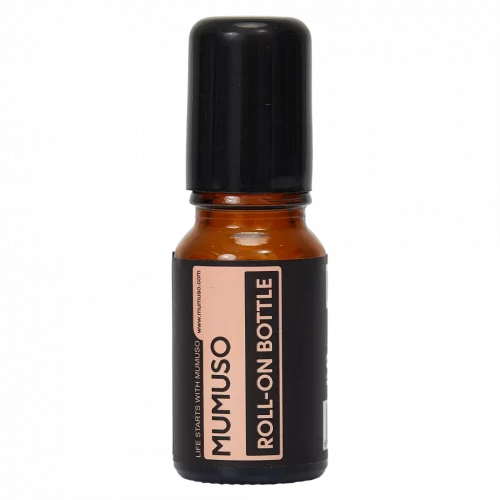 MUMUSO Roll-On-Flasche 10 ml, braun – praktische Kosmetikflasche für unterwegs, passend für ätherische Öle.