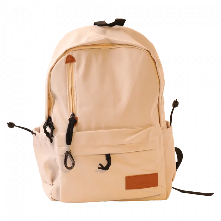 MUMUSO Rucksack aus Nylonstoff, leicht und geräumig, apricot – perfekter Rucksack für Schule oder Uni.