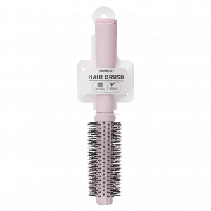 MUMUSO Rundbürste mit Reinigungsschaber aus ABS und Nylon, ideal als Haarbürste zum Föhnen, in Pink.