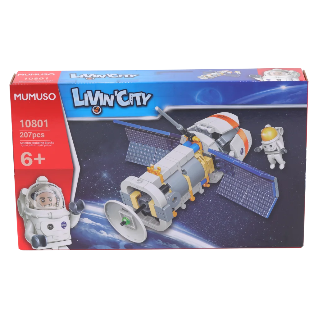 MUMUSO Satelliten-Bauset aus ABS-Kunststoff, 207 Teile – detailreiche Spielzeug Bausteine für Kinder ab 6 Jahren.