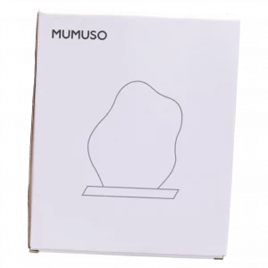 MUMUSO Schminkspiegel mit organischer Form aus PS und Holz, 19 × 24 cm – eleganter Dekospiegel für Badezimmer und Schminktisch.