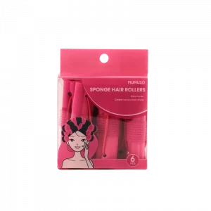 MUMUSO Lockenwickler 6er-Set, Schwamm-Lockenwickler in Rosa für sanftes, hitzefreies Styling feiner Haare.