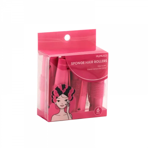 MUMUSO Lockenwickler 6er-Set, Schwamm-Lockenwickler in Rosa für sanftes, hitzefreies Styling feiner Haare.
