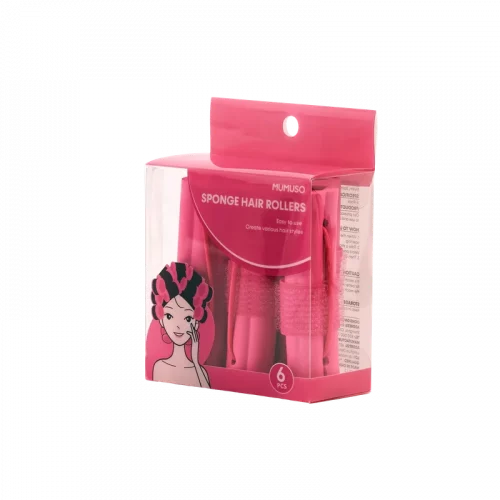 MUMUSO Lockenwickler 6er-Set, Schwamm-Lockenwickler in Rosa für sanftes, hitzefreies Styling feiner Haare.