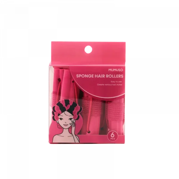 MUMUSO Lockenwickler 6er-Set, Schwamm-Lockenwickler in Rosa für sanftes, hitzefreies Styling feiner Haare.