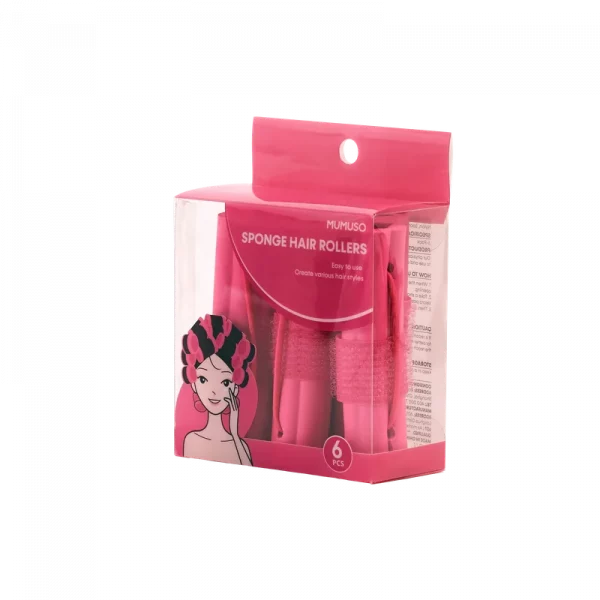 MUMUSO Lockenwickler 6er-Set, Schwamm-Lockenwickler in Rosa für sanftes, hitzefreies Styling feiner Haare.