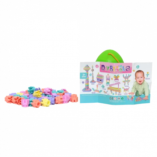 MUMUSO sechseckige Bausteine aus Kunststoff im Ei, buntes Konstruktionsspielzeug für Kinder ab 3 Jahren.