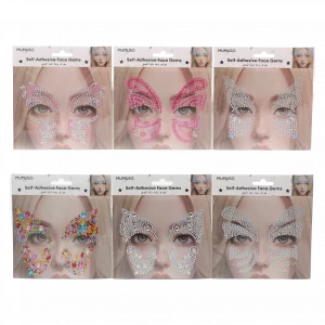 MUMUSO Gesichtssteine selbstklebend, Acryl, bunt – Gesichtsschmuck Sticker für kreatives Festival Make-up und Party-Look.