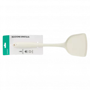 MUMUSO Silikonspatel mit Nylonkern in Creme – spülmaschinengeeigneter Küchenhelfer zum Wenden und Rühren von Zutaten.