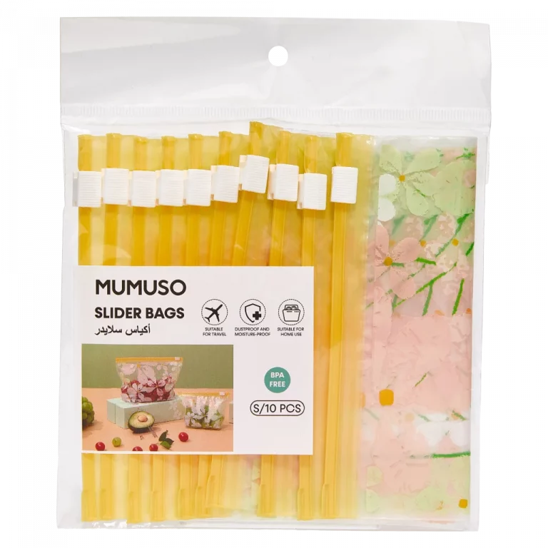 MUMUSO Frischhaltebeutel Set, 10 Slider-Beutel mit Schiebeverschluss aus PE, transparent – BPA-frei und ideal für die Küche.