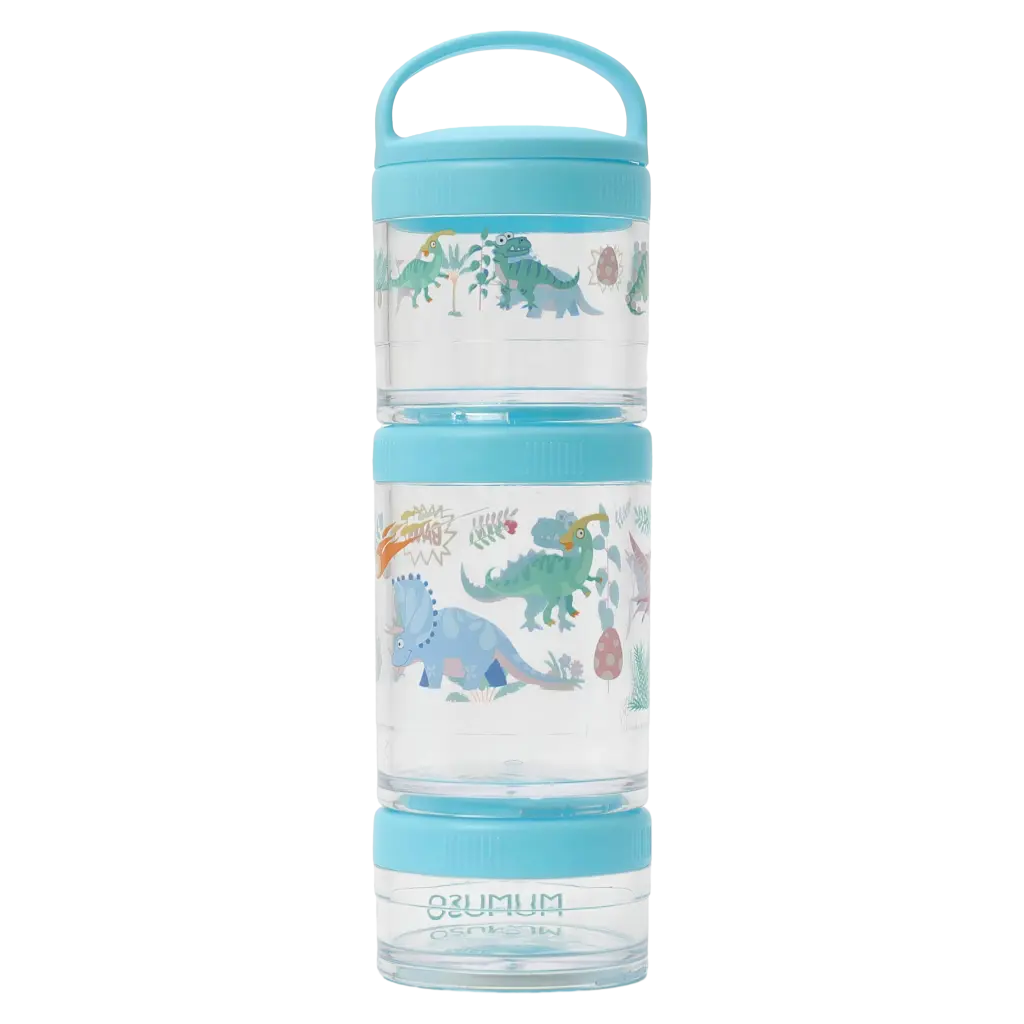 mumuso_snackbox_kunststoff_dinosaurier_blau_3-stoeckig_2.webp MUMUSO Snackbox aus Kunststoff mit drei Etagen, blau, mit Dinosaurier, BPA-frei – praktische Aufbewahrung für Kinder.