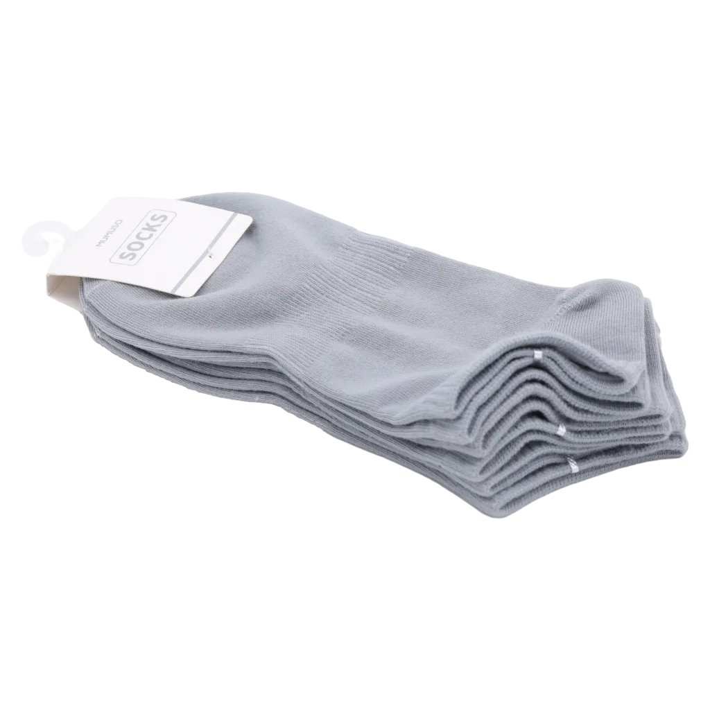 mumuso_sneakersocken_damen_baumwollmischung_3er-pack_grau_2.webp MUMUSO Sneakersocken Damen aus Baumwollmischung, 3er-Pack (Grau) – atmungsaktive kurze Socken für Frauen.
