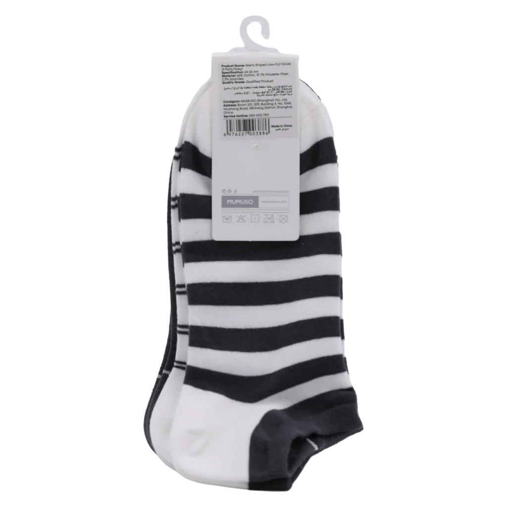 mumuso_sneakersocken_herren_baumwollmischung_grau_schwarz_weiss_3er-pack_2.webp MUMUSO Sneakersocken Herren aus Baumwollmischung, 3er-Pack in Grau/Schwarz/Weiß – kurze und bequeme Herrensocken.