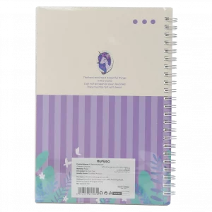 MUMUSO Spiral-Notizbuch A5 mit Einhorn, lila kariert – ideales A5 Notizbuch für Kinder und Schule.