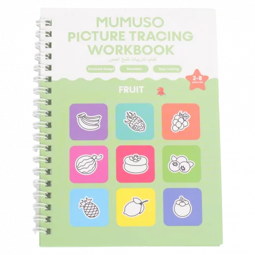 MUMUSO Spiral-Notizbuch mit Frucht zum Nachzeichnen, 17 × 12,5 cm (Grün) – Notizbuch für Kinder mit Spiralbindung.