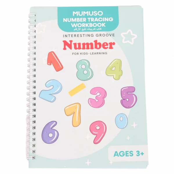 MUMUSO spiralgebundenes Zahlen-Übungsbuch A4 für Kinder ab 3 Jahren – ideales Kinder Lernbuch zum Zahlen lernen Vorschule.