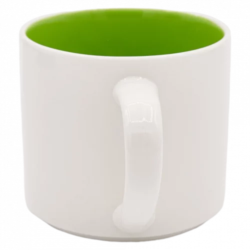 MUMUSO stapelbare Tasse aus Neo-Knochenporzellan, 490 ml – hochwertige Keramiktasse mit grünem Innenleben für Alltag und Büro.