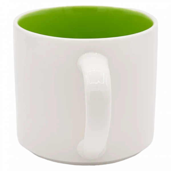 MUMUSO stapelbare Tasse aus Neo-Knochenporzellan, 490 ml – hochwertige Keramiktasse mit grünem Innenleben für Alltag und Büro.