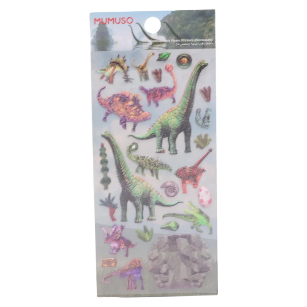 mumuso_stereoskop-schaumstoff-sticker_dinosaurier_mehrfarbig_2.webp MUMUSO Stereoskop Schaumstoff-Sticker mit Dinosaurier, mehrfarbig – 3D Sticker für kreative Dino Deko im Kinderzimmer.
