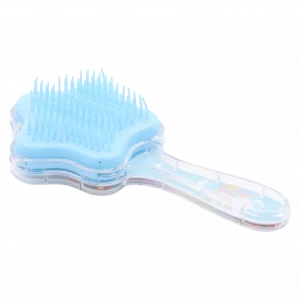 MUMUSO sternförmige Haarbürste mit Einhorn, Polystyrol und Nylon, blau – sanfte Haarpflege für Kinder, ideal für empfindliche Kopfhaut.