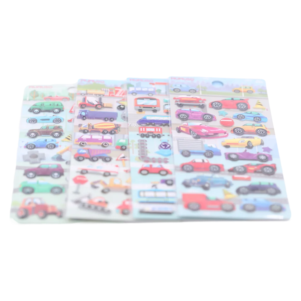 mumuso_sticker-set_pvc_schaumstoff_papier_fahrzeuge_mehrfarbig.webp MUMUSO Sticker-Set Fahrzeuge aus PVC, Schaumstoff und Papier – bunte Fahrzeug Sticker für Kinder zum Basteln und Dekorieren.