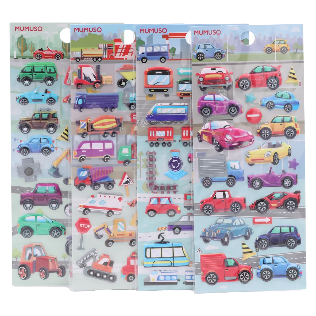 mumuso_sticker-set_pvc_schaumstoff_papier_fahrzeuge_mehrfarbig_3.webp MUMUSO Sticker-Set Fahrzeuge aus PVC, Schaumstoff und Papier – bunte Fahrzeug Sticker für Kinder zum Basteln und Dekorieren.