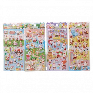 MUMUSO Weihnachts-Stickerbogen mit Puffy Stickern, mehrfarbig, mit Weihnachtsmann – ideal für Geschenke oder Basteln.