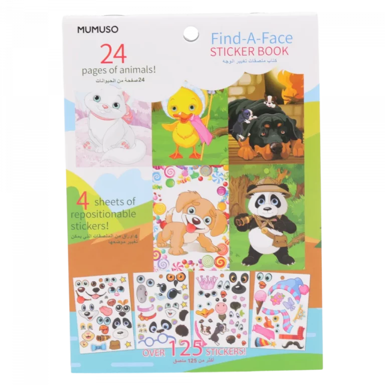 MUMUSO Stickerbuch mit Tieren, 24 Seiten, über 125 Sticker – kreatives Stickerbuch Kinder zum Basteln und Gestalten.