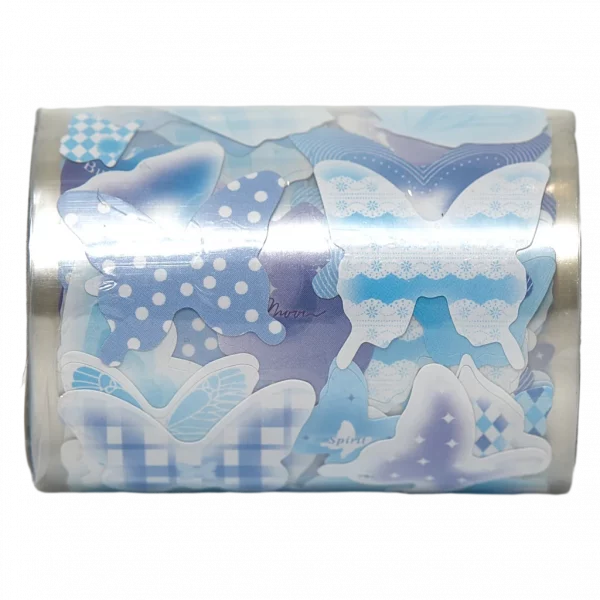 MUMUSO Stickerrolle mit Schmetterling Sticker, dekorative Sticker in Pfirsich/Mint für Geschenkverpackungen.