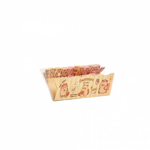MUMUSO Sticky Index Tabs mit Capybara, beige/braun – praktische Notizmarker mit Tiermotiv für Büro und Schule.