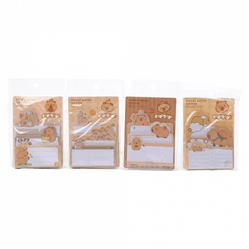 MUMUSO Sticky Notes mit Capybara, verschiedene Größen (Beige) – süße Haftnotizen für Notizen zuhause, Büro oder Schule.