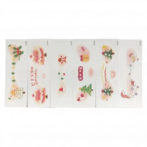 MUMUSO Gesichtstattoos Set mit Weihnachtsmotiven, 6 Bögen (mehrfarbig) – hautfreundliche temporäre Tattoos für Kinder.