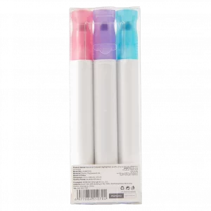 MUMUSO Textmarker 3er-Set in Morandi-Farben (Rosa, Lila, Blau) für Schule und Büro – Marker Set für farbiges Hervorheben.