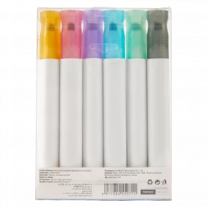 MUMUSO Textmarker 6er-Set in verschiedenen Farben – praktische Schreibwaren für Schule und Büro, ideal zum Strukturieren von Text.