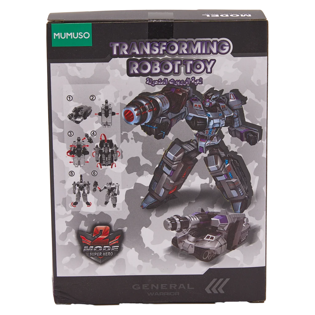 mumuso_transformierbarer_roboter-tank_abs-pp_grau.webp MUMUSO Roboter-Spielzeug, transformierbarer Roboter-Tank aus ABS/PP für Kinder, Modellspielzeug in Grau.