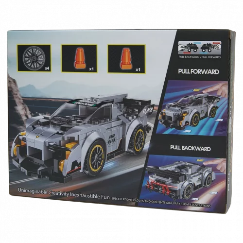 MUMUSO Transforming Robot Bausteinset mit 203 Teilen aus ABS/TPR, dunkelgraues Konstruktionsspielzeug Rennwagen.