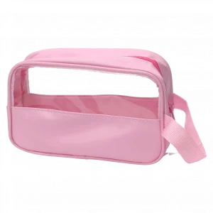MUMUSO transparente Kosmetiktasche aus PVC, klein (Rosa), praktische Aufbewahrungstasche aus der Kollektion Cherry Blossom.