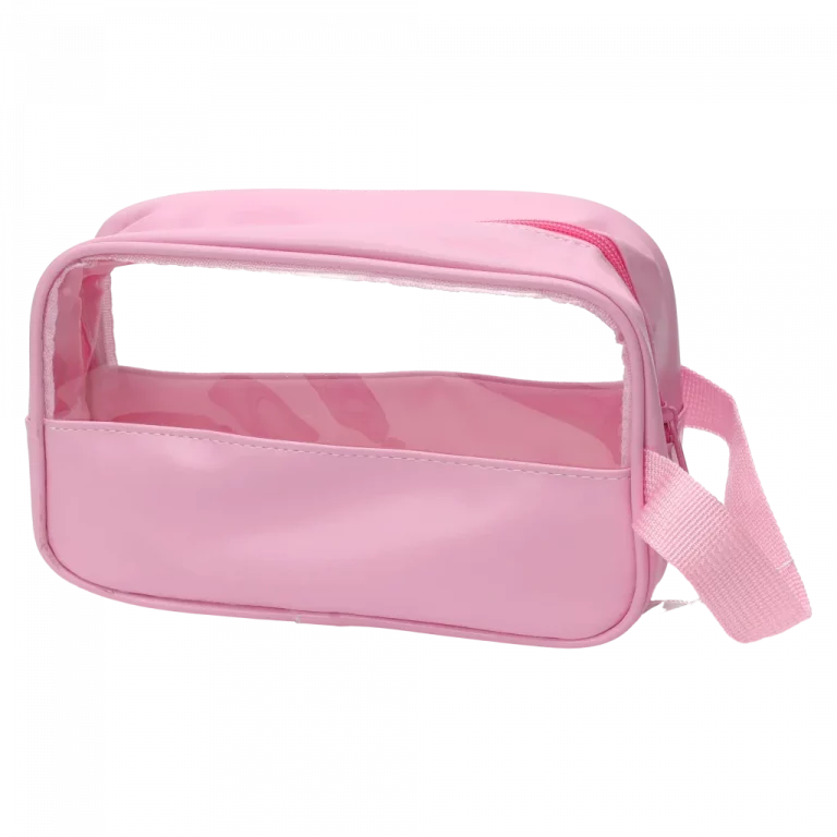 MUMUSO transparente Kosmetiktasche aus PVC, klein (Rosa), praktische Aufbewahrungstasche aus der Kollektion Cherry Blossom.