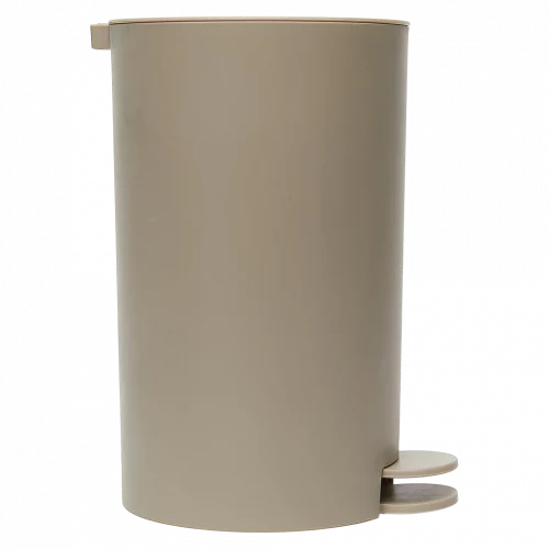 MUMUSO Treteimer aus Kunststoff mit flachem Deckel (Kaffee) – praktischer Treteimer für Bad und Küche, robust und pflegeleicht.