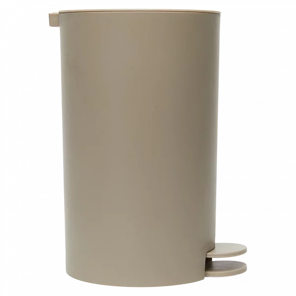 MUMUSO Treteimer aus Kunststoff mit flachem Deckel (Kaffee) – praktischer Treteimer für Bad und Küche, robust und pflegeleicht.