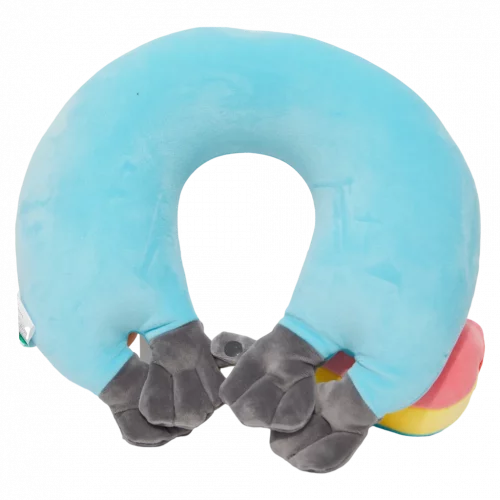 MUMUSO U-förmiges Nackenkissen aus Polyester mit Katzen-Print, Partikelfüllung – ergonomisches Nackenkissen für Kinder.