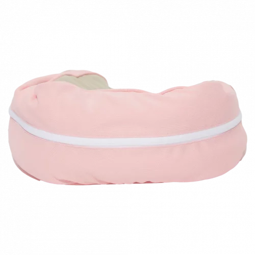 MUMUSO U-förmiges Nackenkissen aus Polyester mit Polystyrolperlen-Füllung (Rosa) – hochwertiges Reisekissen für Nackenstütze.