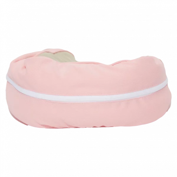 MUMUSO U-förmiges Nackenkissen aus Polyester mit Polystyrolperlen-Füllung (Rosa) – hochwertiges Reisekissen für Nackenstütze.