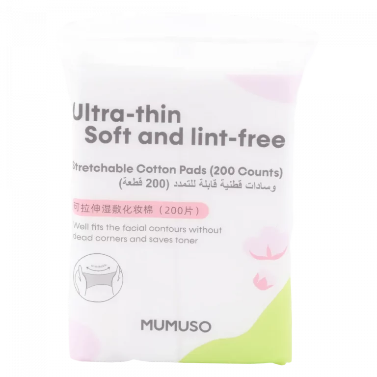 MUMUSO ultra-dünne, dehnbare Wattepads für Gesichtsreinigung weiß – fusselfrei und schonend, ideal zur sanften Hautpflege.