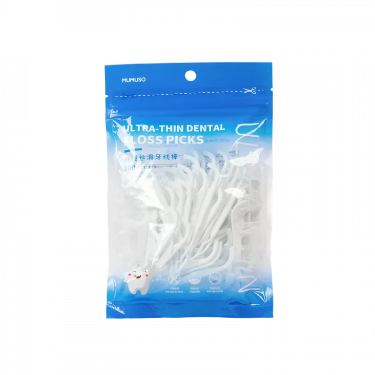 MUMUSO ultra-dünne Zahnseide-Sticks, 100 Stück (weiß) – praktische Dental Floss Sticks für empfindliche Zahnzwischenräume.