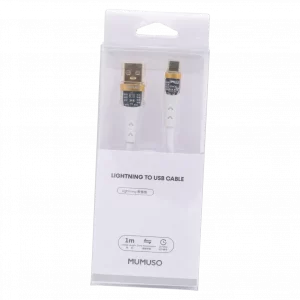 MUMUSO USB-C Kabel TPE, 1 m (Weiß) mit transparentem Stecker – langlebiges Ladekabel für Handy und Tablet.