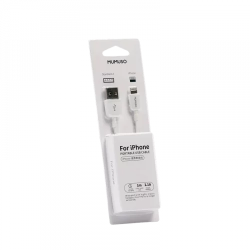 MUMUSO USB-Ladekabel für iPhone aus TPE, ABS und Aluminiumlegierung, 1 m (weiß) – robustes iPhone Ladekabel.