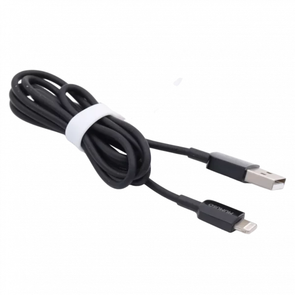 MUMUSO iPhone Ladekabel, 1 m lang aus TPE und Aluminiumlegierung (Schwarz) – flexibles USB Kabel für unterwegs.