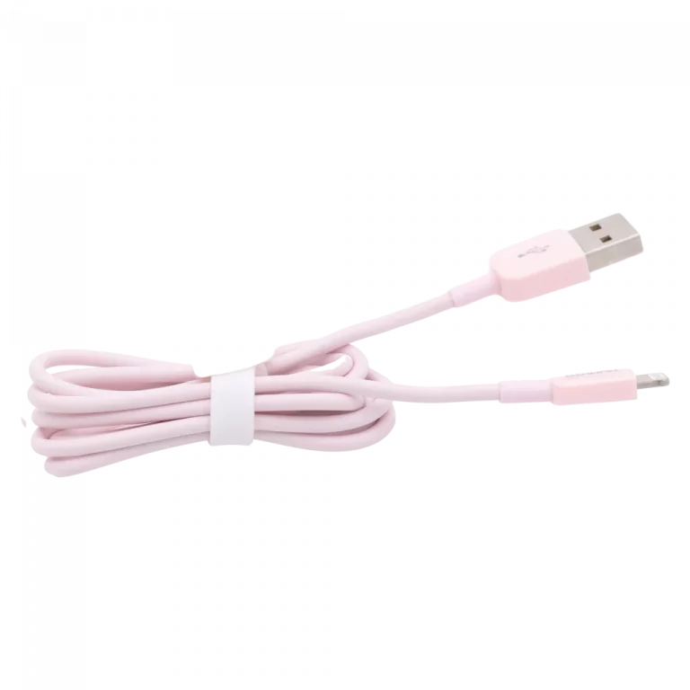 MUMUSO USB-Ladekabel TPE mit Lightning-Anschluss, 1 m (Pink) – robustes Lightning-Kabel für iPhone und iPad, 2.1A Schnellladen.