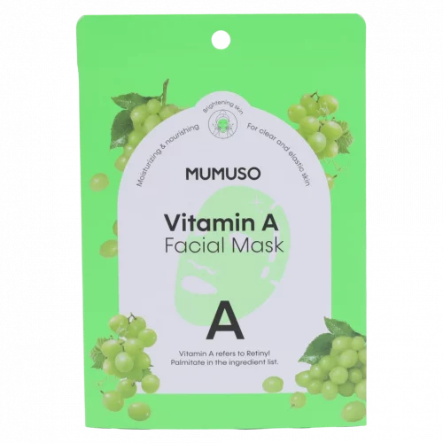 MUMUSO Vitamin A Gesichtsmaske als pflegende Tuchmaske für alle Hauttypen, 44,2 g – feuchtigkeitsspendende Gesichtspflege.
